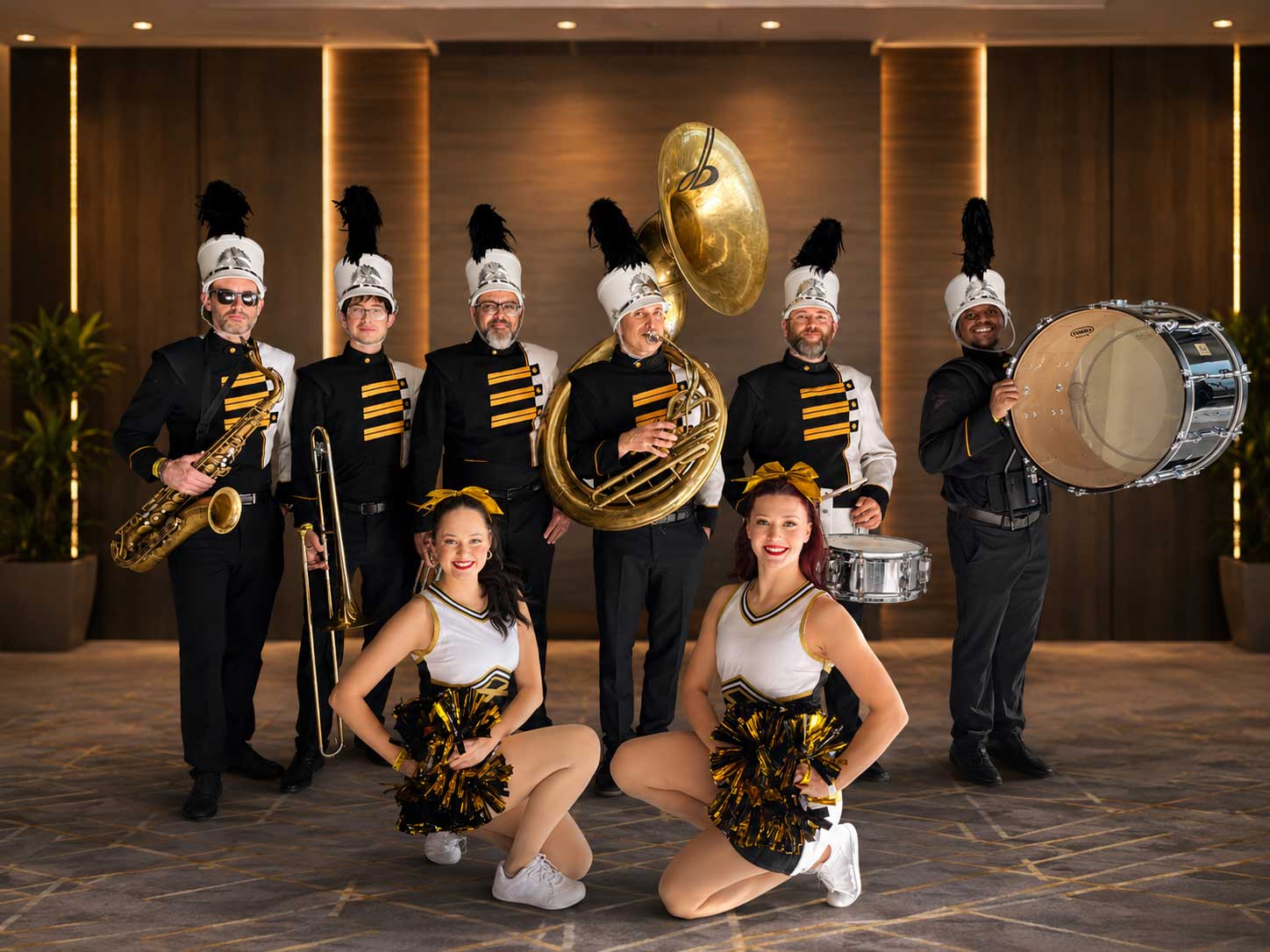 Classic marching band performing live